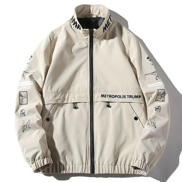 

men's jackets bomber for men loose oversized black cotton hip hop streetwear pullover jacket tracksuit coat clothing autumn fb7b, Black;brown