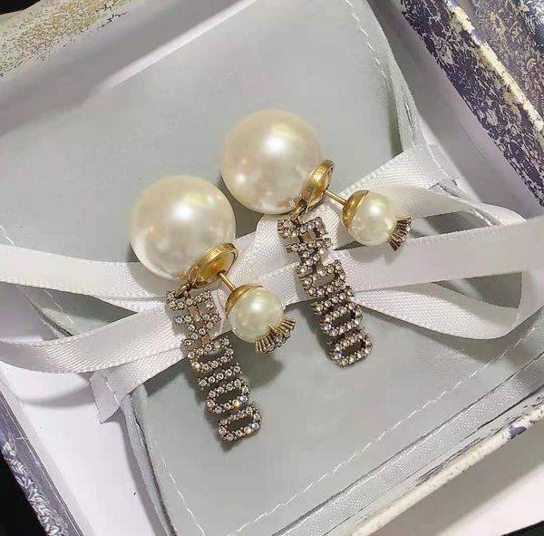 

75%off outlet 2021 new pearl letter earrings, Silver
