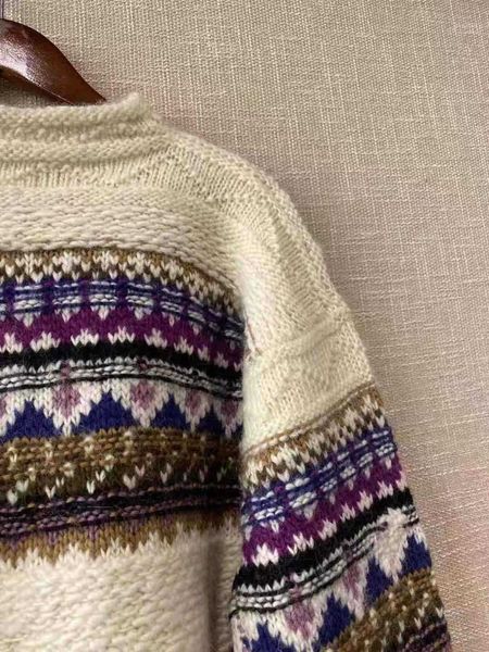

women wool blend long sleeve o neckline contrast intarsia knitting sweater pullover jumper women's sweaters, White;black