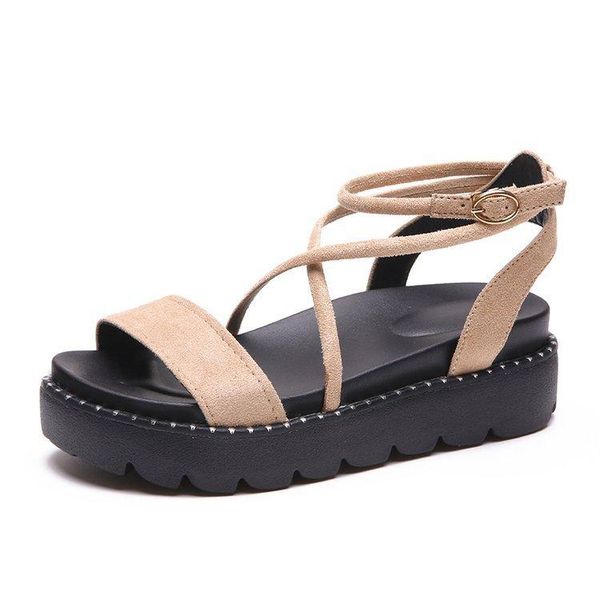 

sandals summer high wedges heel open toe platform elevator women shoes womens shones casual students are 358, Black