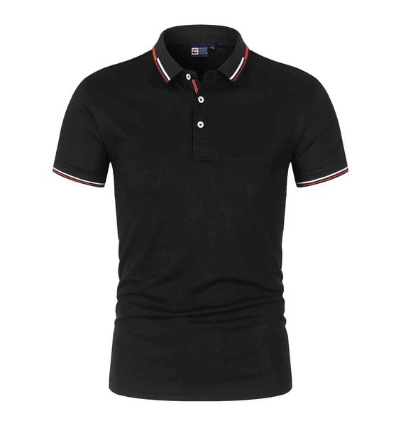 

men's polo shirt 2021 solid color t- large smooth plate stand collar loose short sleeve fashion, White;black