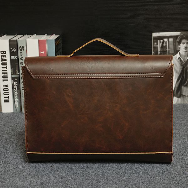 

2020 style men's bag business bag crazy horse leather handbag briefcase men's classic shoulder