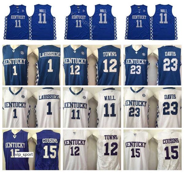 Kentucky Wildcats Davis Jersey 23 College -Basketball DeMarcus Cousins ​​15 Devin Booker 1 -Anthony Towns 12 John Wall 11