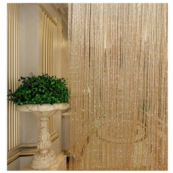 

shiny tassel silver line string curtain 300*290cm&100x200cm&300*260cm valance living room divider wedding diy home decor & drapes