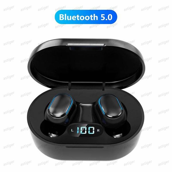 

dt-e7s e7s tws button control wireless bluetooth v5.0 earphones sports music earbuds with digital display for huawei samsung iphone