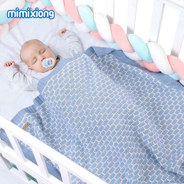 

factory wholesale autumn and winter baby new plaid knitted kid blanket cover quilt