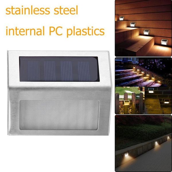 

outdoor wall lamps 3led 6led stainless steel solar garden light for illuminates stairs paths deck patio led power street