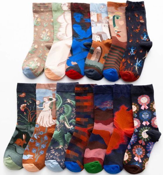 Neue Frauen Lange Socken Gamaschen Cartoon Print Kreative Mode Personalisierte Neuheit Männer Frauen Socken Winter Warme Bequeme Baumwolle Socken