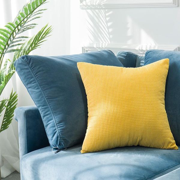 

cushion/decorative pillow corn down simple office square velvet pillowcase without core waist living room cushion sofa home decoration