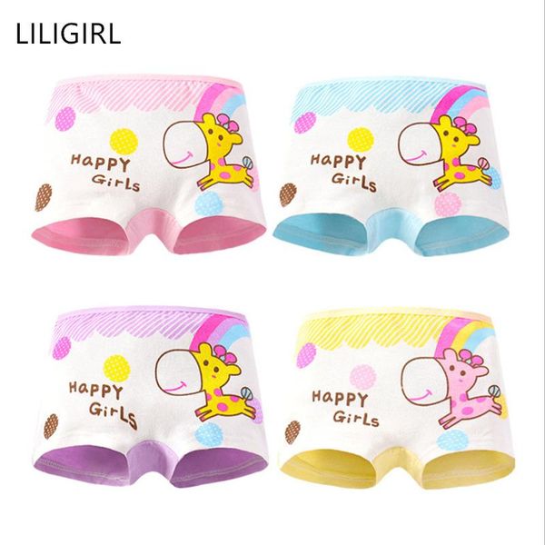 

panties liligirl 4pcs/lot children's briefs cartoon printed kids underwear cotton baby girl child's shorts, Camo