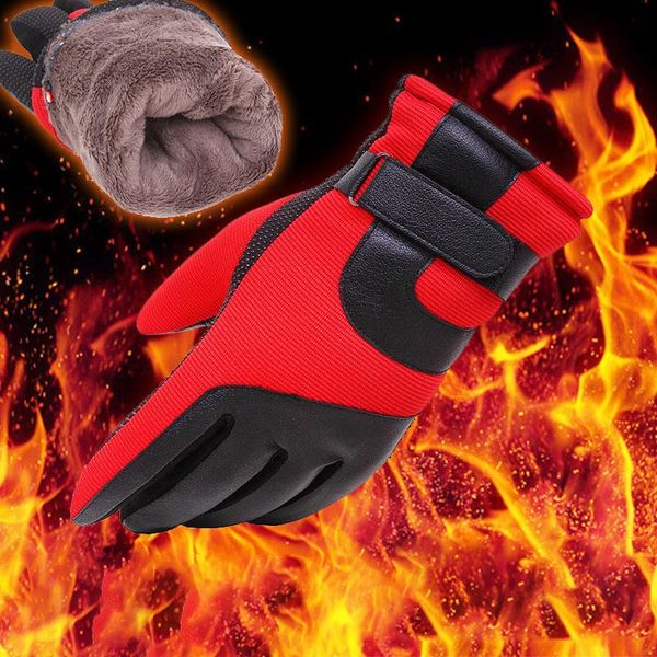 

sports gloves windproof touch screen cold weather outdoor sport thermal cycling warm, Black