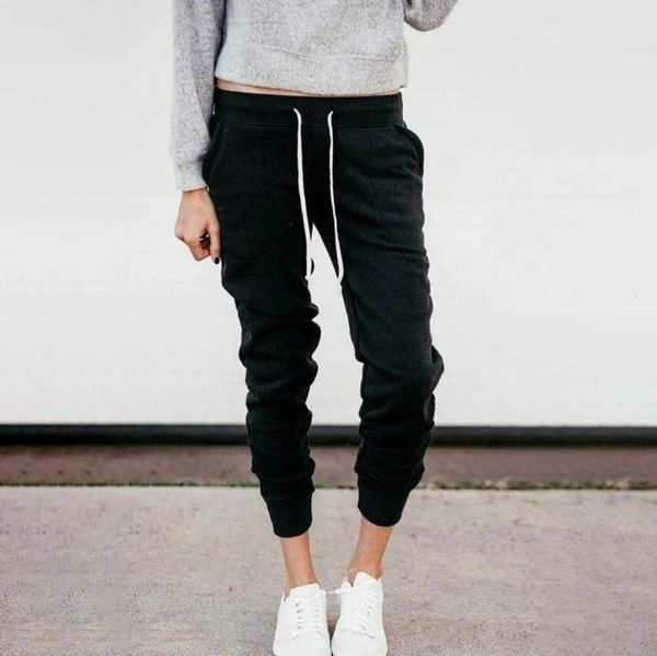 

2020 women's pants autumn casual elastic tether, Black;white