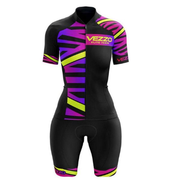 

racing sets vezzo women's cycling clothing little triathlon 2021 female summer clothes cyclist shorts with gel jumpsuit set cyclists ou, Black;blue