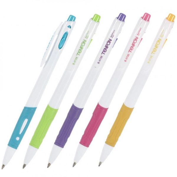 

ballpoint pens 3 pc plastic pen pressed white rod, Blue;orange