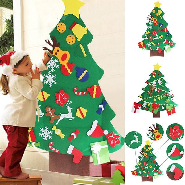 

christmas decorations 2022 year gifts kids diy felt tree decoration for home navidad ornaments santa claus xmas