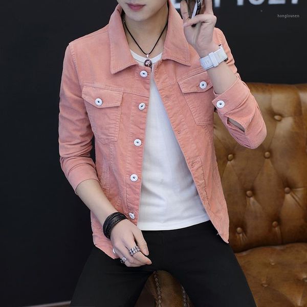 

men's jackets corduroy jacket 2021 autumn plus velvet thickening korean style trend boys spring and denim, Black;brown