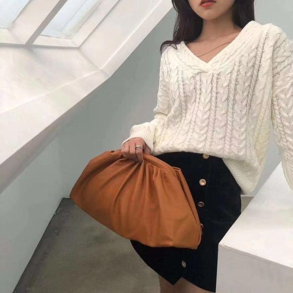 

chic purses and handbags shoulder messenger bags for women new cloud fold bag soft leather oblique dumplings package