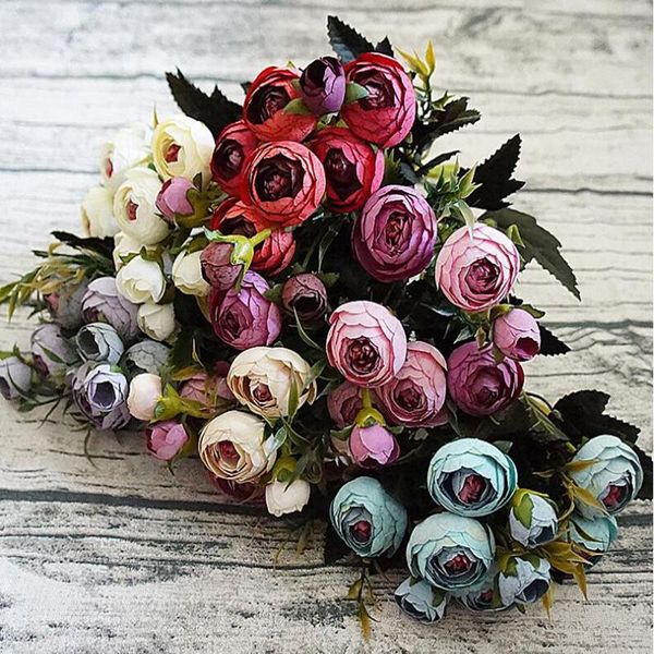 

heads artificial camellia flowers peony flores for home decoration decor table fake wedding bouquet decorative & wreaths