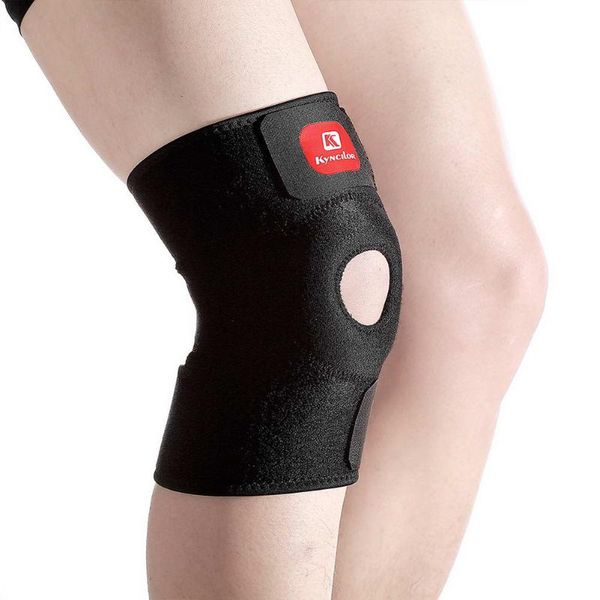 

adjustable knee pad support brace wrap gym workout sports protector guard too789 elbow & pads, Black;gray