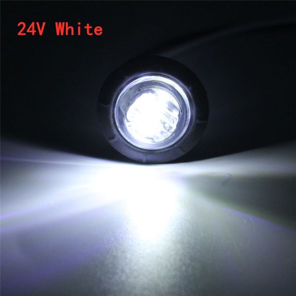 4 pcs Bulbos do carro 24v Branco 3 / 4inch Redondo LED dianteira Marcador traseiro Luzes Luzes impermeáveis ​​para o reboque universal do caminhão