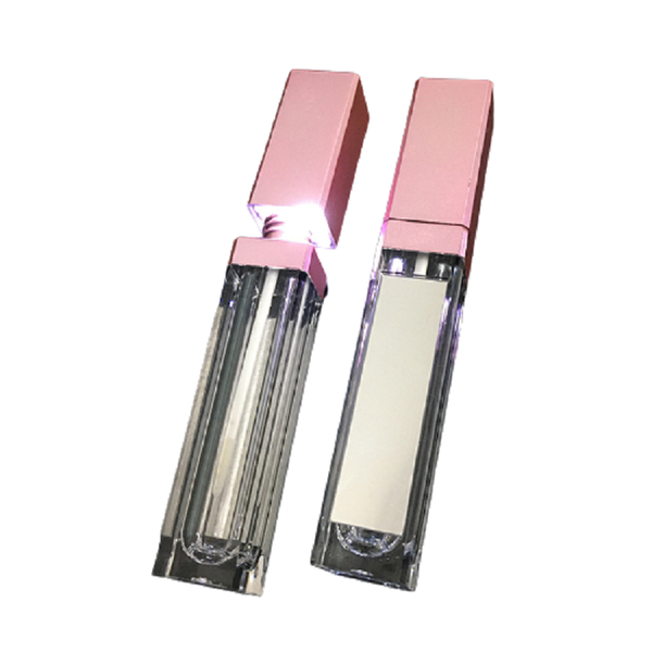 

storage bottles & jars 7ml square clear acrylic led lip gloss tube pink lid empty lipgloss container with mirror plastic packaging bottle 20