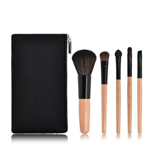 

5pcs log handle makeup brush set with bag female portable tool set1