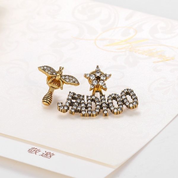 

D's high-end fashion letter Earrings, Golden