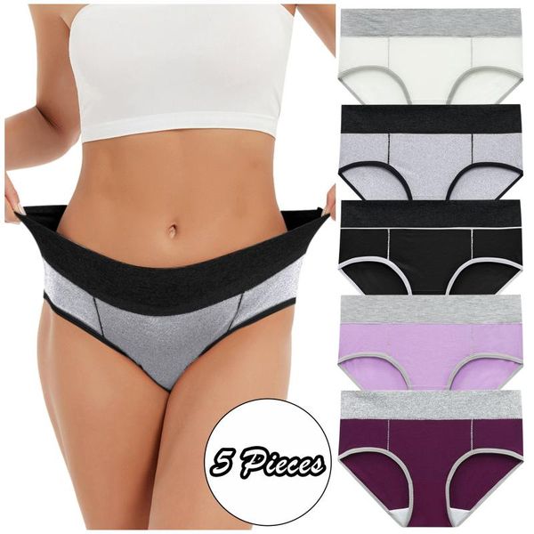 

yoga outfit 5pcs/lot seamless high-waist women underwear solid color simple black cotton panties hip-lifting for