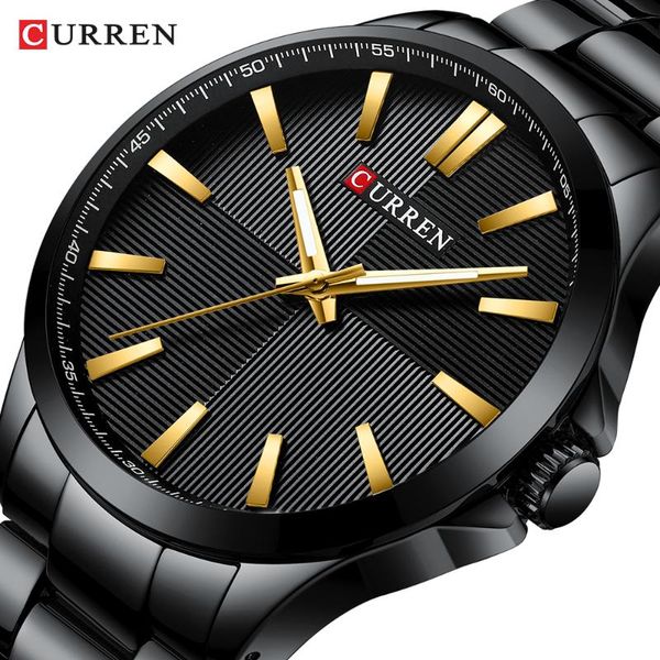 

wristwatches curren men's watches stainless steel waterproof male clock fashion business quartz watch reloj hombre, Slivery;brown
