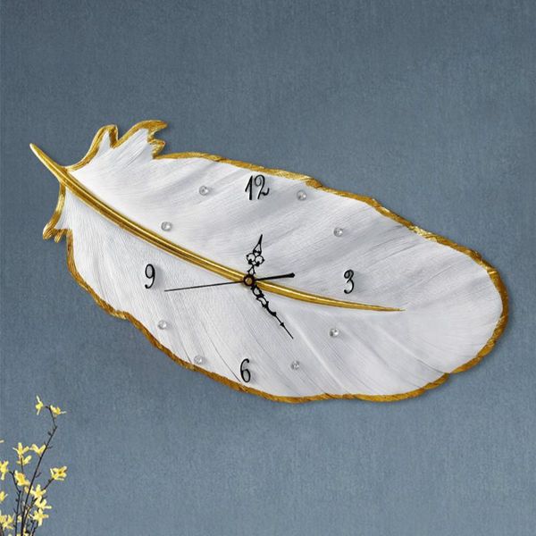 

feather wall clock nordic style home decor modern garden bedroom living room watch creative luxury clocks zegary