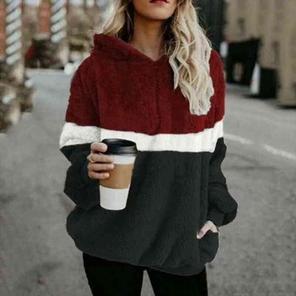 

winter warm zip up women sweaters hooded womens faux fur thicken fleece coat jacket sweater fashion hoodies loose, White;black