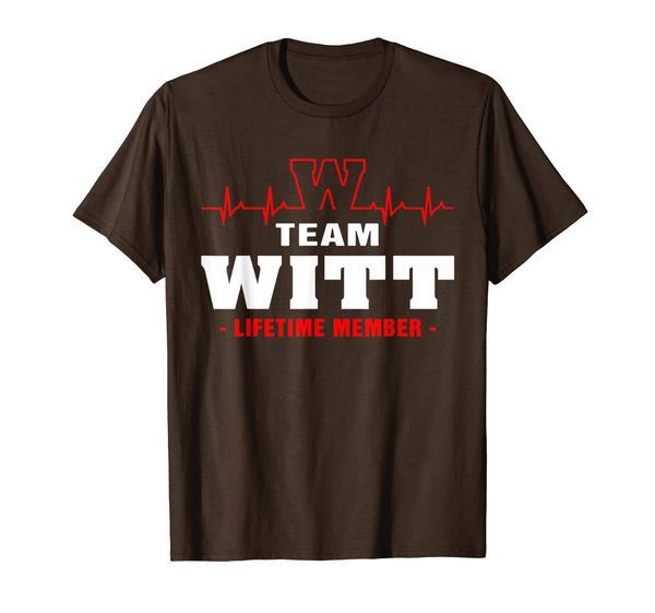

team witt lifetime member shirt surname, last name gift t-shirt, White;black