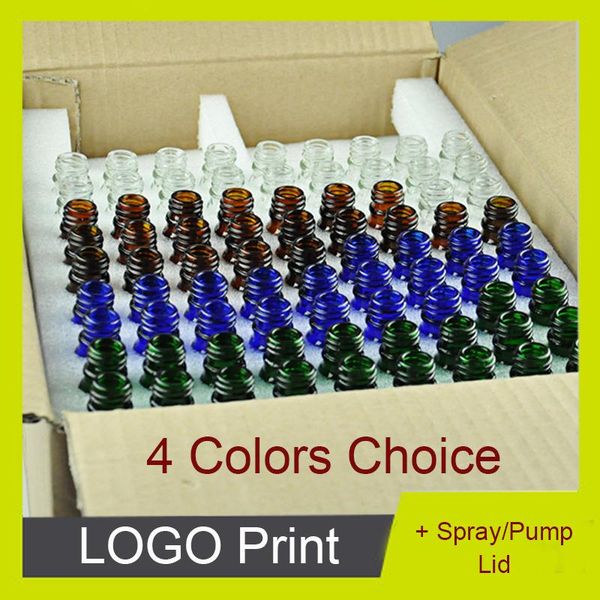 

storage bottles & jars sedorate 80 pcs/lot 5l glass bottle with pump lid perfume automizer amber blue clear green spray jz5ml