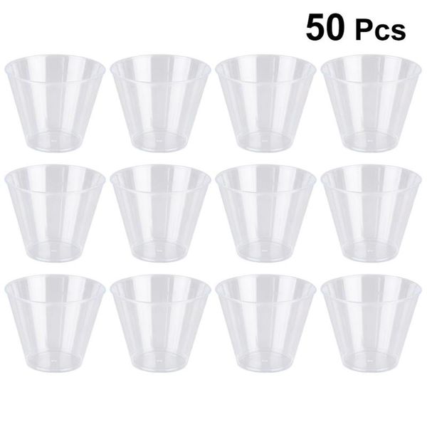 

cups & saucers 50 pcs 30ml disposable transparent hard tasting thicken drinking tumblers for wedding party