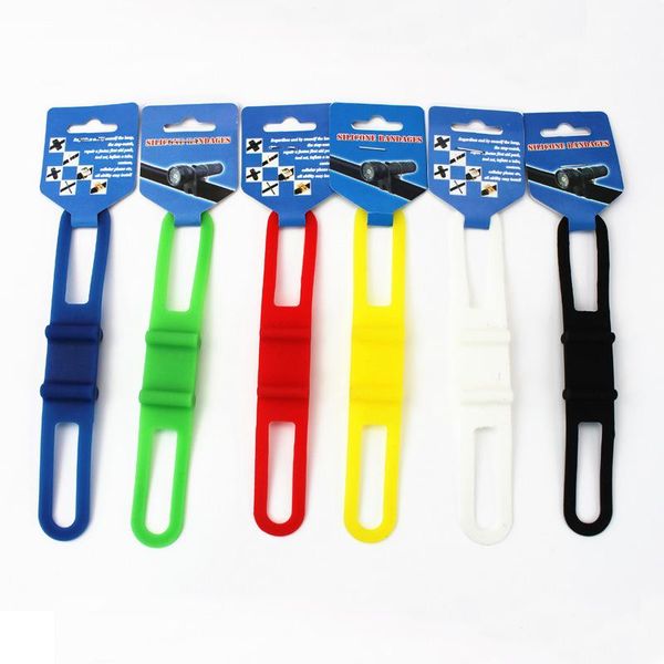 

high elastic universal lamp holder silicone strap riding equipment bike lights