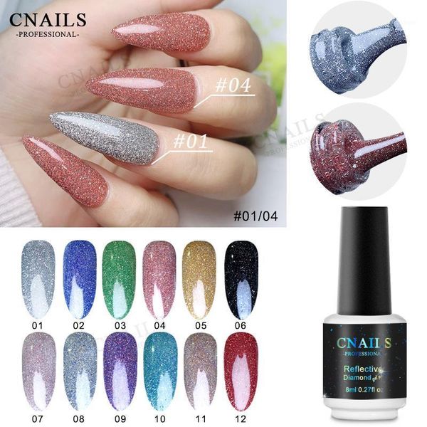 

flash gel disco lanquer varnish long lasting reflective glitter uv nail polish1, Red;pink