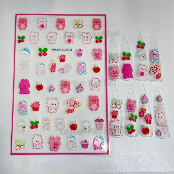 

gift wrap xuequn-20219106pink bear nail sticker