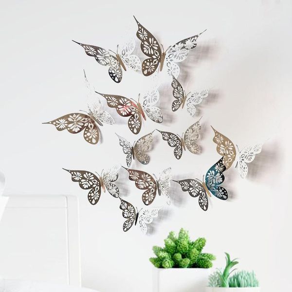 

wall stickers 12pcs 3d butterfly hollow for kids rooms home decor fridge vc