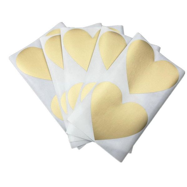 

gift wrap 50pcs love heart shape of gold stickers seal labels scrapbooking for package and wedding decoration stationery sticker