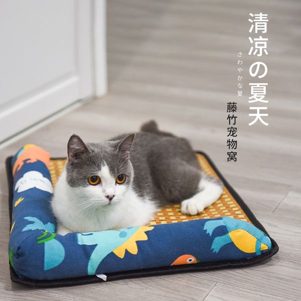 

pet summer suppli cat pad pet nt bite ristant cooling rattan bed ice dog sofa kennel