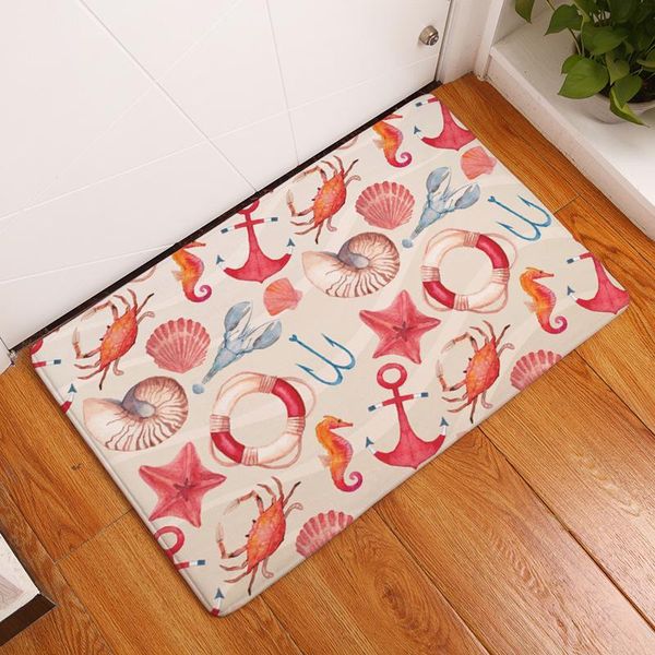 

carpets cammitever children room run sea animal rug shell fish starfish coral cancer hippocampus non-slip kitchen mat doormat runner