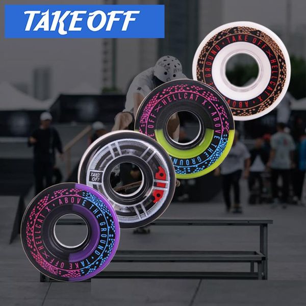 

take off skateboard wheel pu soft almighty street skate board deck wheels men women adults colorful mix 56*30mm skateboarding