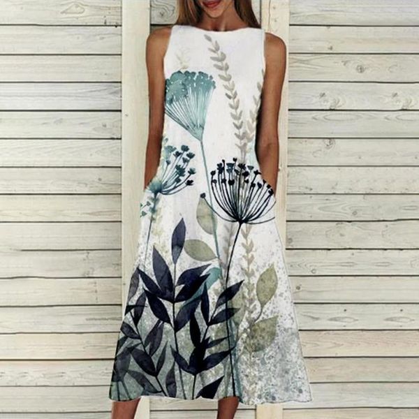 

casual dresses 2021 hillsionly plus size women's summer long tank dress sleeveless beach maxi for women, Black;gray