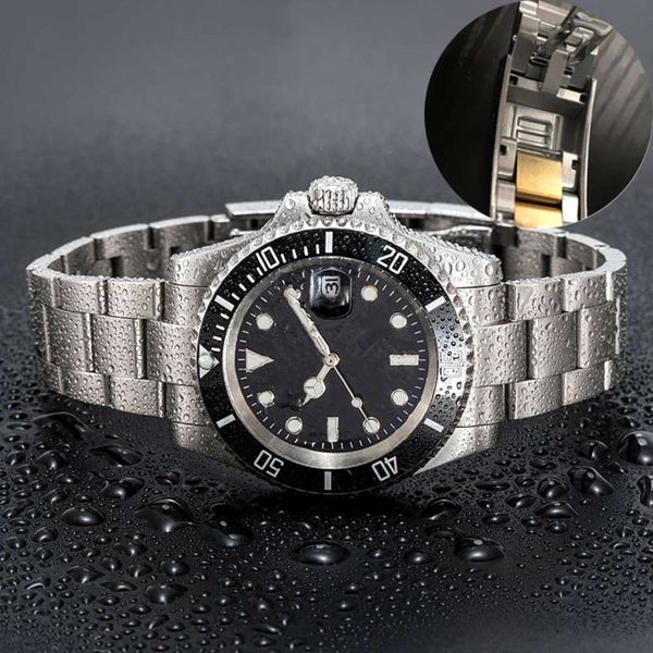 

watch orologio u1 factory ceramic bezel mens watches mechanical stainless steel automatic movement black watch gliding clasp 5atm waterproof, Slivery;brown