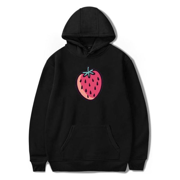 

women's hoodies & sweatshirts harajuku kawaii cute strawberry hoodie sweatshirt women 2021 korean fashion kpop street style schoolgirl, Black