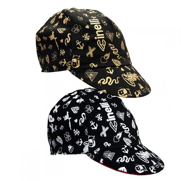 

black / white gold yellow classical cycling caps oscrolling & masks
