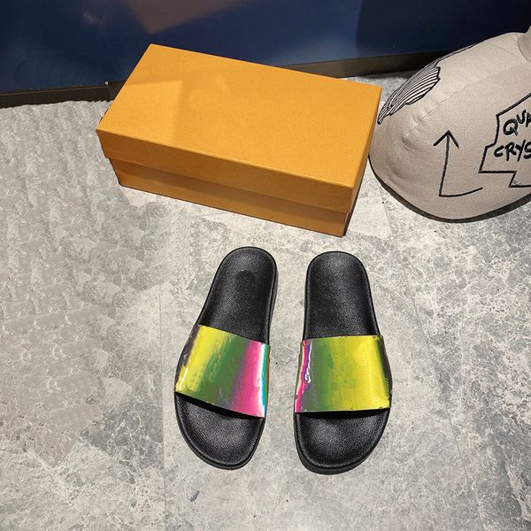 

men/women slippers summer sandals beach-slippers fashion wide flat sandalses big size with box 35-45 26_uskj56, Black