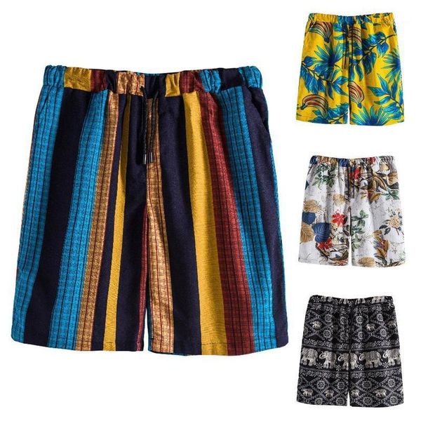 

men's shorts summer board fashion casual basketball printed cotton and linen beach swimming men harajuku joggers, White;black