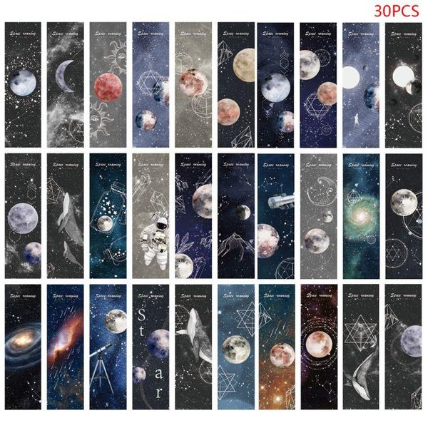 

30pcs planet bookmarks paper page notes label message card book marker school supplies stationery l93a bookmark