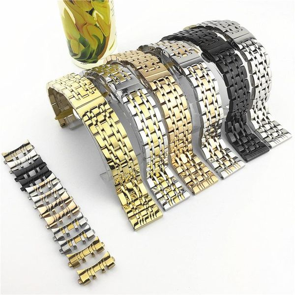 

watch bands stainless steel band 18mm 20mm 22mm 24mm bracelet women/men's wrist strap suitable for various brand watchband, Black;brown